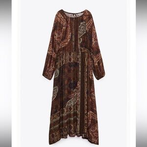 Zara Paisley Printed Midi Dress